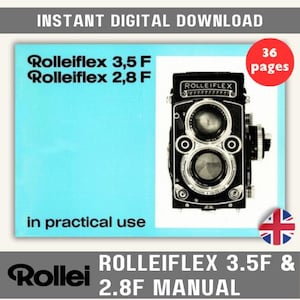 Authentic Rolleiflex 3.5F and Rolleiflex 2.8F Manual Rolleiflex Camera Instruction 60s Vintage Rolleiflex Manual for Film Camera Rolleiflex