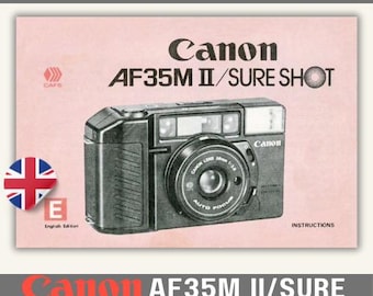 Vintage Canon AF35M II 35mm Film Camera Manual Instructions Canon Camera Instruction Manual for Canon Sure Shot Canon Sureshot Canon Autoboy