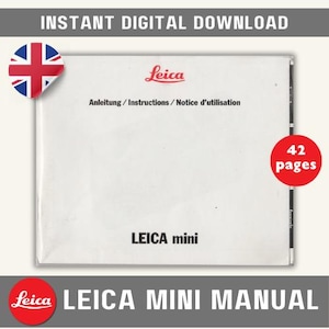 Original Leica Mini Manual Digital Download Vintage Leica Camera Instructions Instant Download Manual for Leica 35mm Point and Shoot Camera