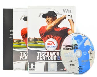 Completo con manual Juego de Nintendo Wii Tiger Woods PGA Tour 08 - Juego de golf original de la región PAL EA Sports - Juego vintage Y2K de Wii para golfistas