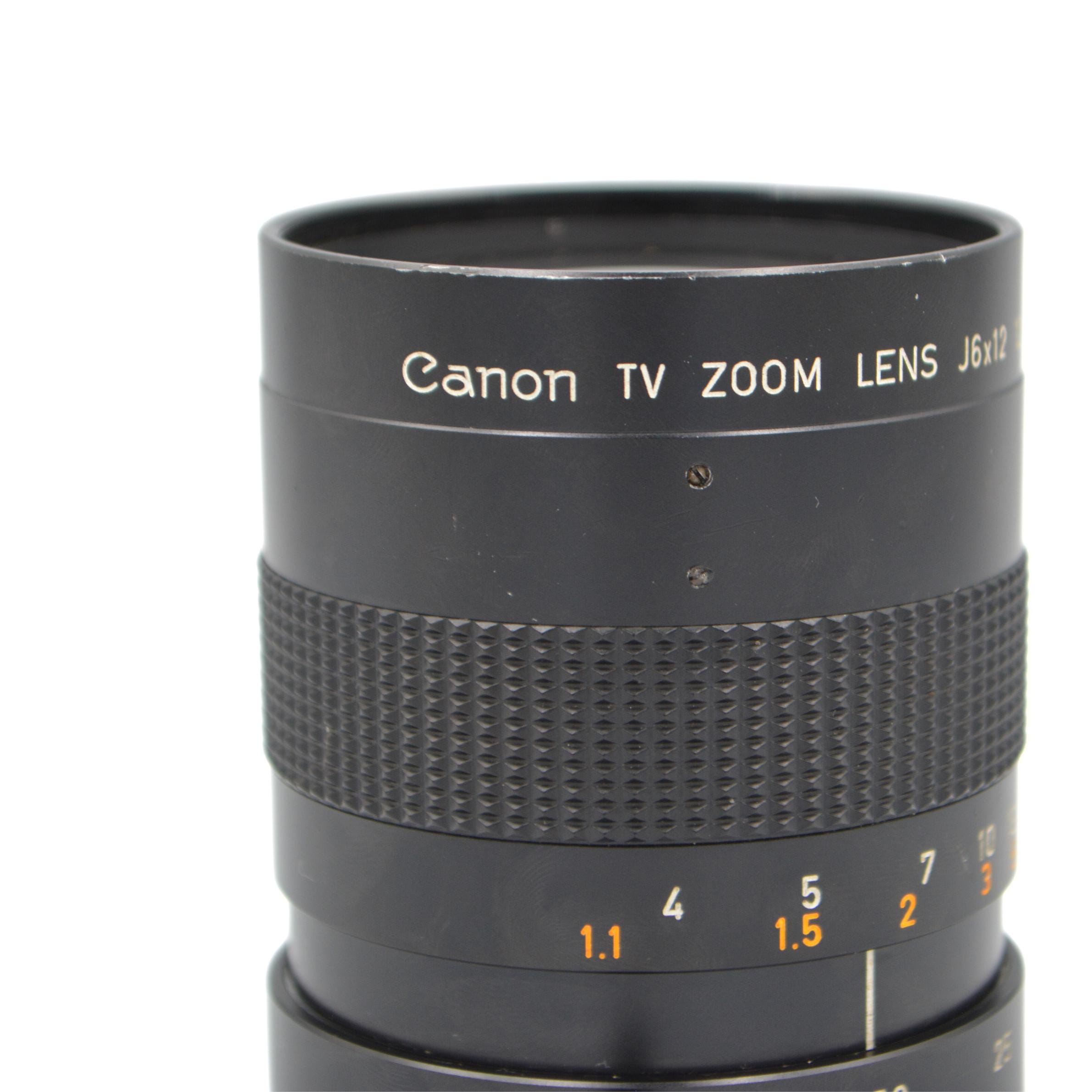 70s Vintage Canon TV Zoom Lens J6x12 12–75mm F/1.4 - Vintage