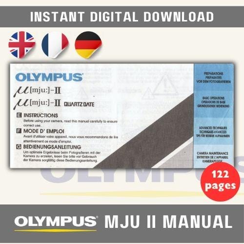 Olympus Mju II Full Manual 122 Pages PDF Camera Instructions