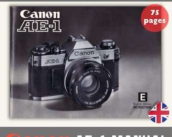 Manual auténtico de la cámara Canon AE-1 Instrucciones para la cámara Canon AE1 Cámara de película de 35 mm Cámara vintage Descarga instantánea Manual de la cámara Canon