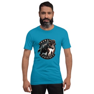 Camiseta de dinosaurios, 100% algodón camiseta juvenil de trex. Camiseta divertida Azul