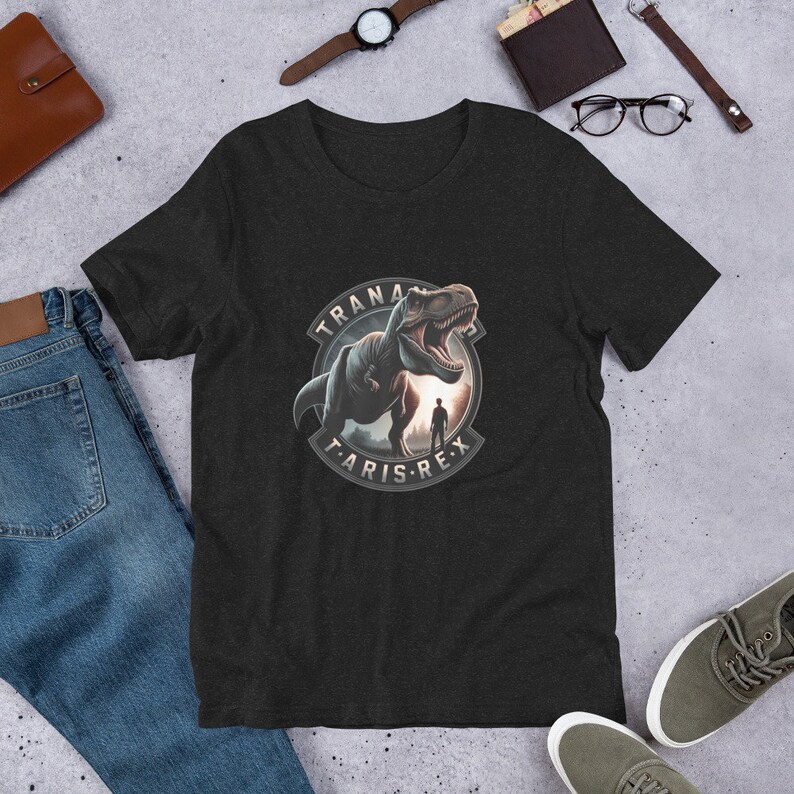 Camiseta de dinosaurios, 100% algodón camiseta juvenil de trex. Camiseta divertida imagen 7