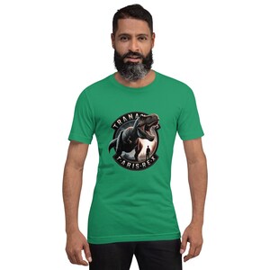 Camiseta de dinosaurios, 100% algodón camiseta juvenil de trex. Camiseta divertida Verde