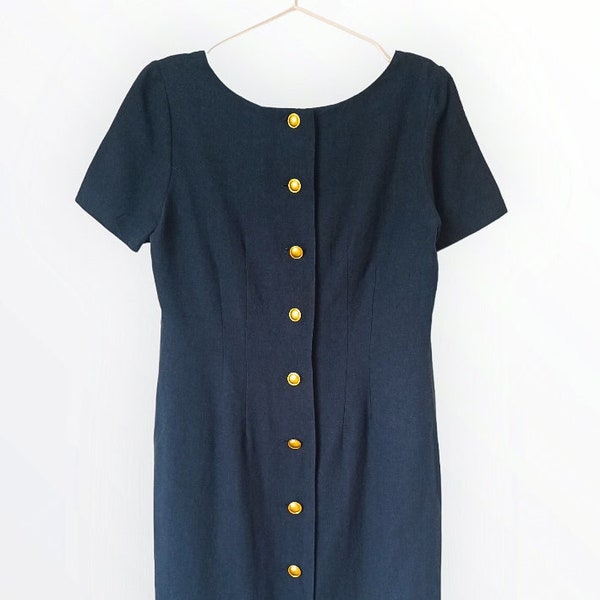 Vintage Sommer Etui Kleid Leinen (S-M)