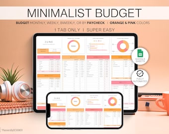 Budget Spreadsheet for Google Sheets | Budget Template | Budget Planner | Paycheck Budget, Monthly Budget, Weekly Budget, Finance Tracker