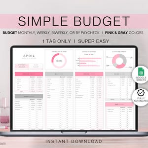 Monthly Budget Spreadsheet | Budget Planner for Google Sheets | Paycheck Budget Tracker | Weekly Budget Template, Biweekly Budget, Budgeting