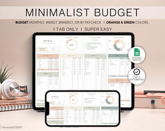 Budget Spreadsheet for Google Sheets | Budget Template | Budget Planner | Paycheck Budget, Monthly Budget, Weekly Budget, Finance Tracker