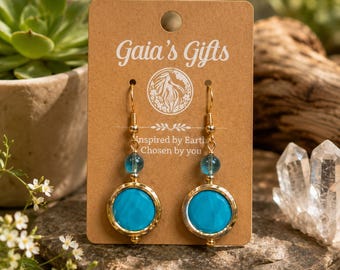 Azure Tide Blue Glass Earrings | 18K Gold Hooks | Handmade Statement Earrings | Limited Edition