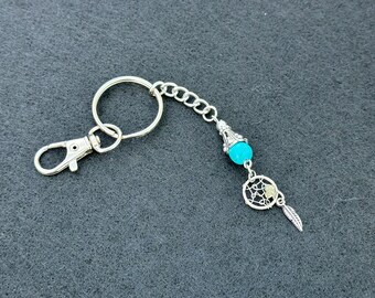 Turquoise edelsteen sleutelhanger