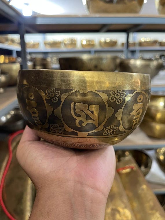 13 cm 7金属チベットシンギングボウル：ブロンズ瞑想ボウル - Etsy 日本