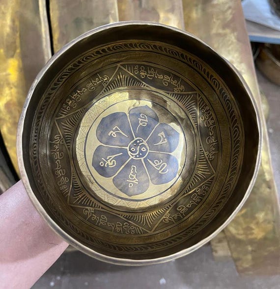 13 cm 7金属チベットシンギングボウル：ブロンズ瞑想ボウル - Etsy 日本