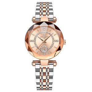 Luxusuhr für Damen Diamant Damen Quarzuhr Wasserdicht Damenuhr aus Edelstahl mit Box Rose Gold