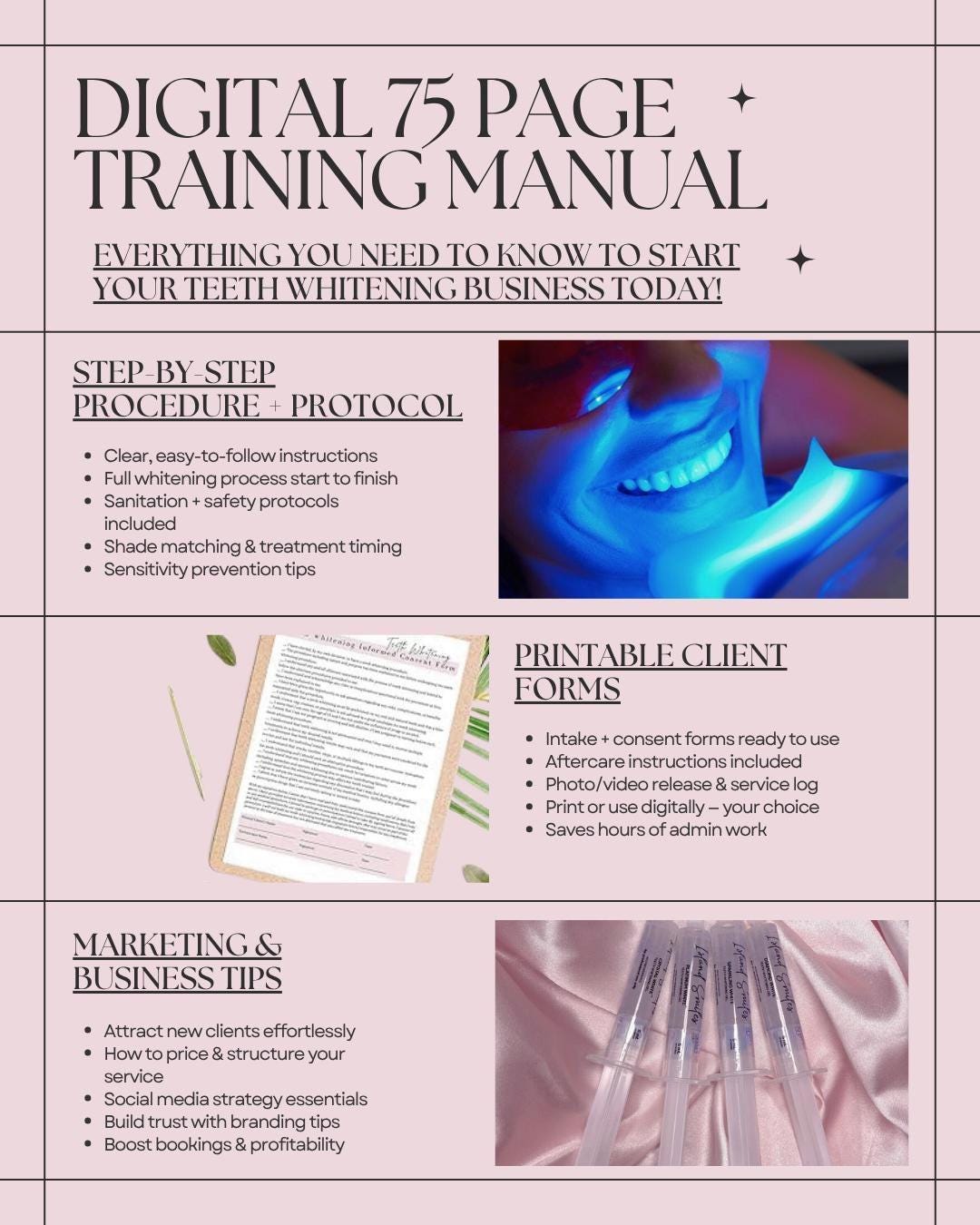 Teeth Whitening Training Manual | 75-page Digital Guide for ...