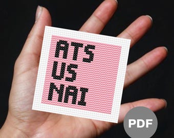 Northern Irish Ats Us Nai Mini Cross Stitch Pattern - Tiny Pixel Art (Digital PDF)