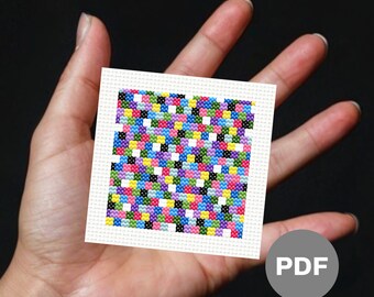 Mini schema per punto croce geometrico "Grandma Square" - Patchwork Pixel Art (PDF digitale)