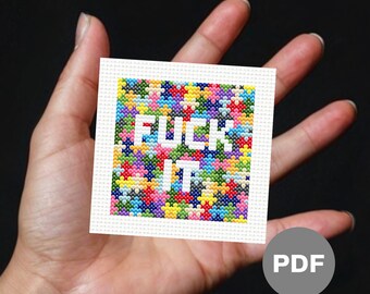 Rude Jigsaw Puzzle Mini Cross Stitch Pattern – Funny Pixel Art (Digital PDF)