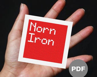 Northern Irish Norn Iron Mini Cross Stitch Pattern - Tiny Pixel Art (Digital PDF)