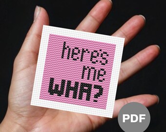 Northern Irish Here's Me Wha? Mini Cross Stitch Pattern - Tiny Pixel Art (Digital PDF)