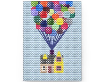 Tiny House with Balloons Colourful Journal | Hardcover Matte Lined Notebook