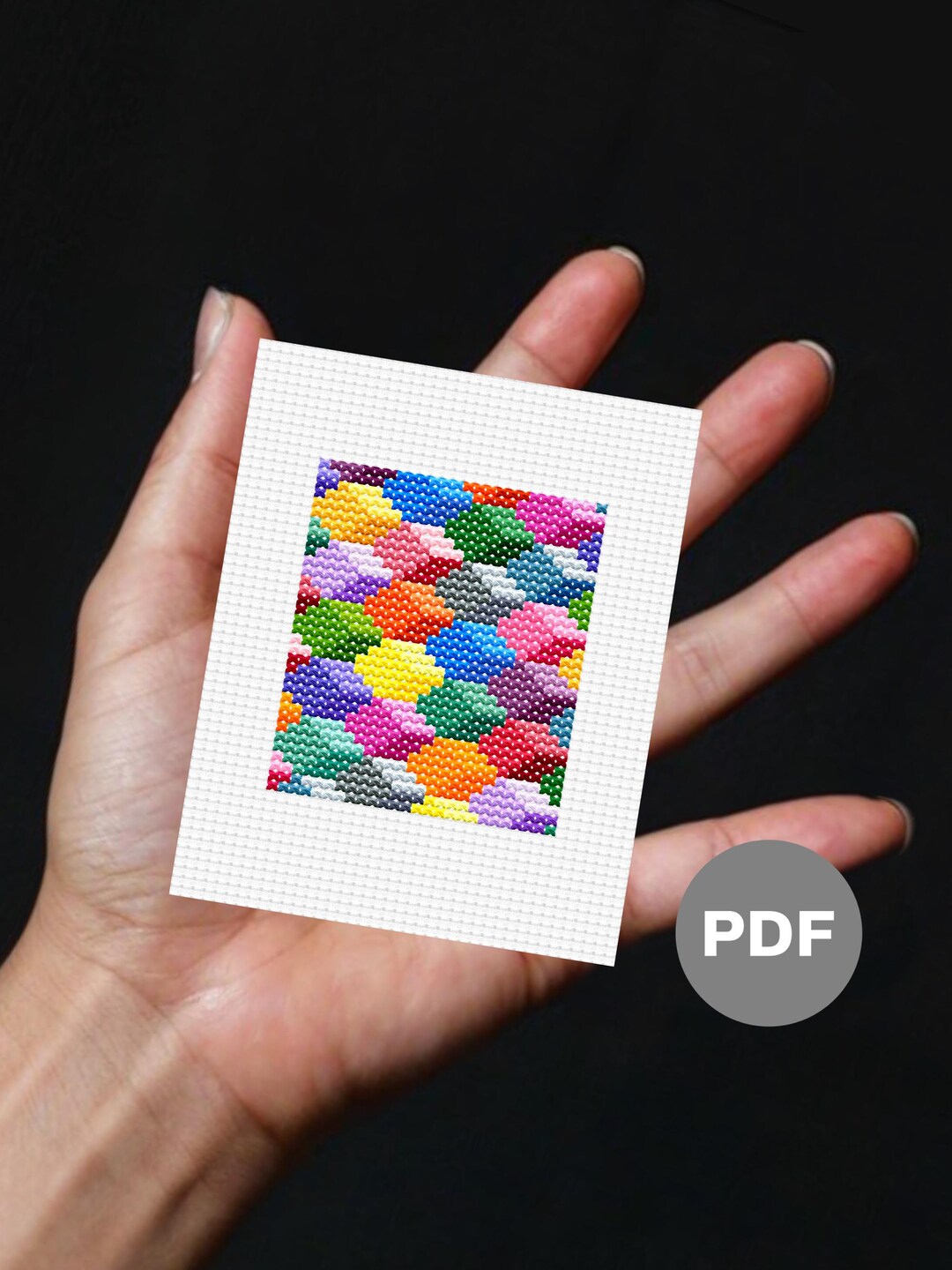 Geometric Cubes Patchwork - Mini Cross Stitch Pattern, Pixel Art, Small ...