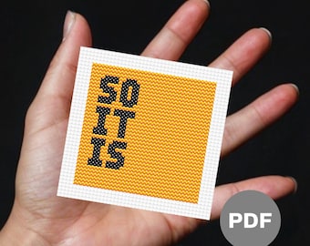 Northern Irish So It Is Mini Cross Stitch Pattern - Tiny Pixel Art (Digital PDF)