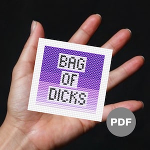 Patrón de punto de cruz "Bolsa de penes" - Arte pixelado en miniatura (PDF digital)