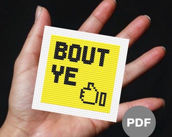 Northern Irish Bout Ye Mini Cross Stitch Pattern - Tiny Pixel Art (Digital PDF)