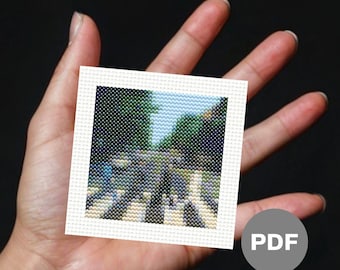 Abbey Road Album Cover (7) Mini Cross Stitch Pattern - Pixel Art (Digital PDF)