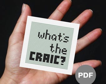 What's the Craic? Mini Cross Stitch Pattern - Northern Irish Pixel Art (Digital Download)