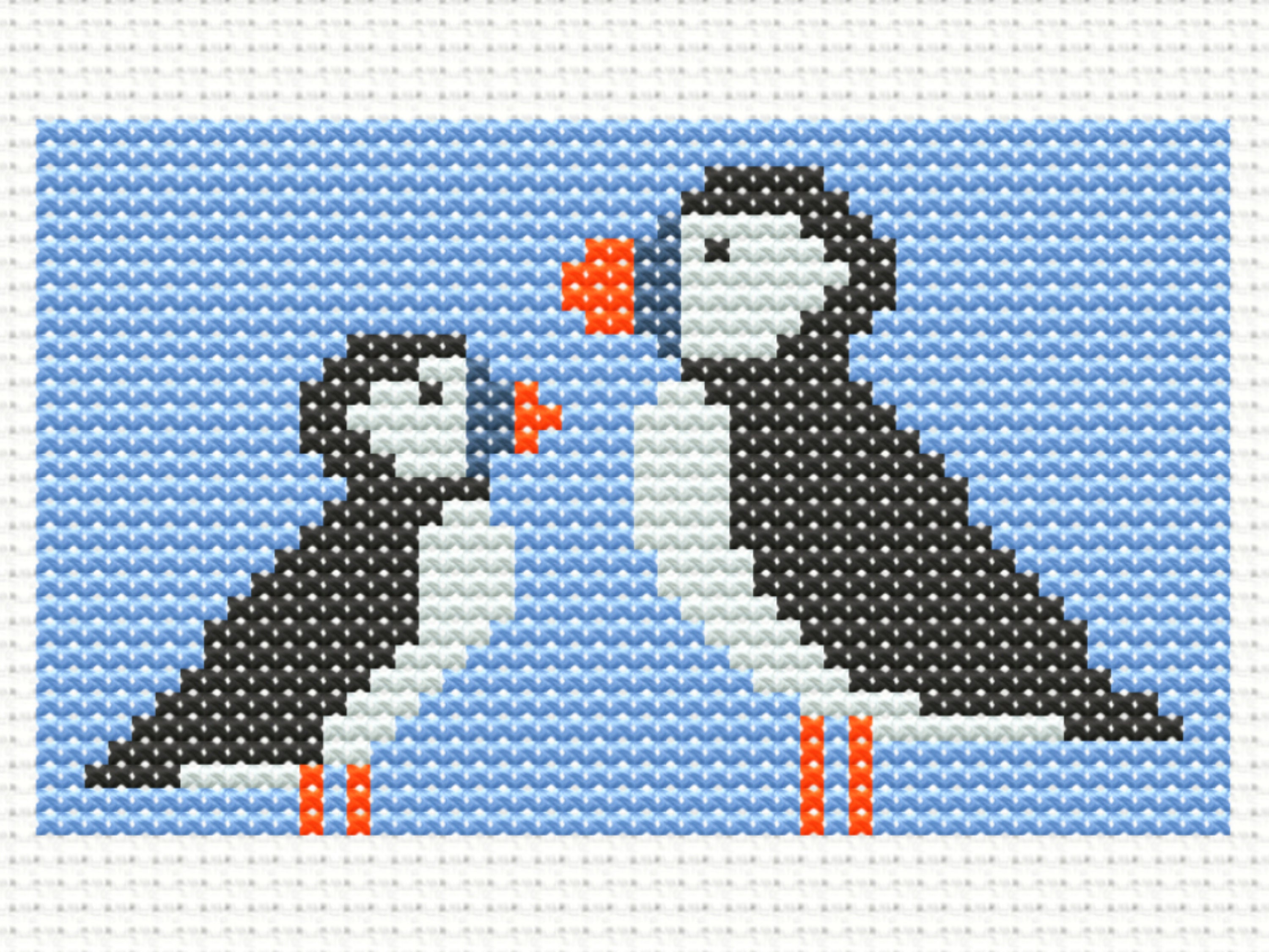Mini Puffin Pattern Banknote Rathlin Island Puffins - Mini Pixel Art Cross Stitch Pattern (digital ...