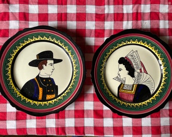 Two old Henriot Quimper plates