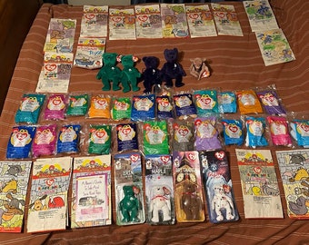 TY Beanie baby's Batty  princess bear   international bears Mcdonalds collection original Erin,  Maple, Britannia, glory bears