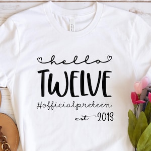 12th Birthday Shirt, Official Pre-teen Shirt, 12th Birthday Shirt Gift, 12th Birthday Event, Birthday Gift for Birthday Girl or Boy