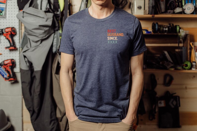 Best Husband Since Pocket Tshirt, Custom Anniversary Gift, Father's Day