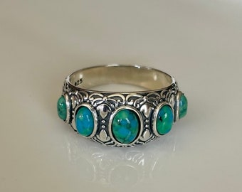 Turquoise Silver Stone Ring, 925 silver rings, genuine stone ring, thumb rings for women, boho silver ring, 925 silver ring, gift for women