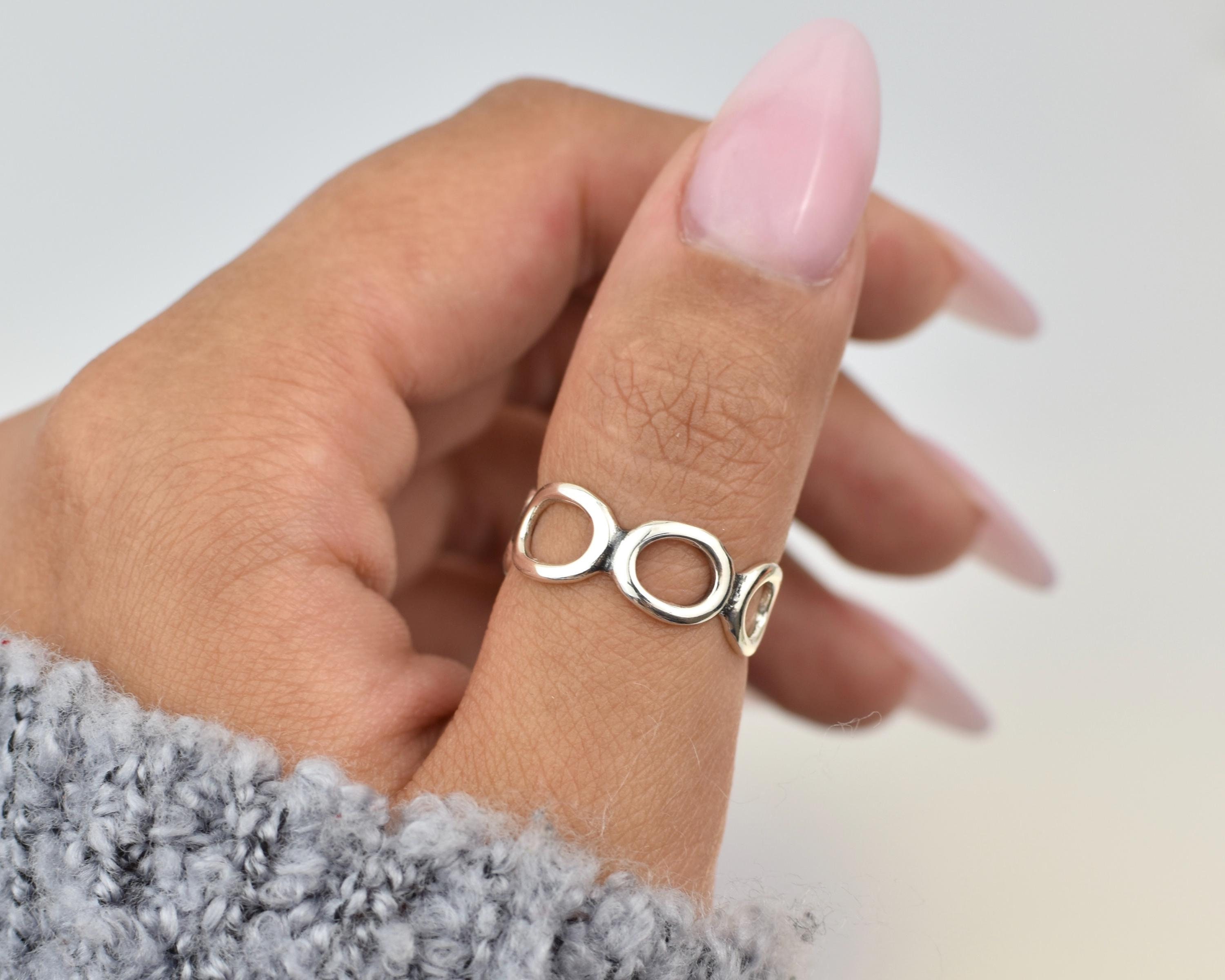 [韓国人気ジュエリー] Bubble Ring Silver Amazon.com: Unique Modern Bubble Ring New .925 Sterling