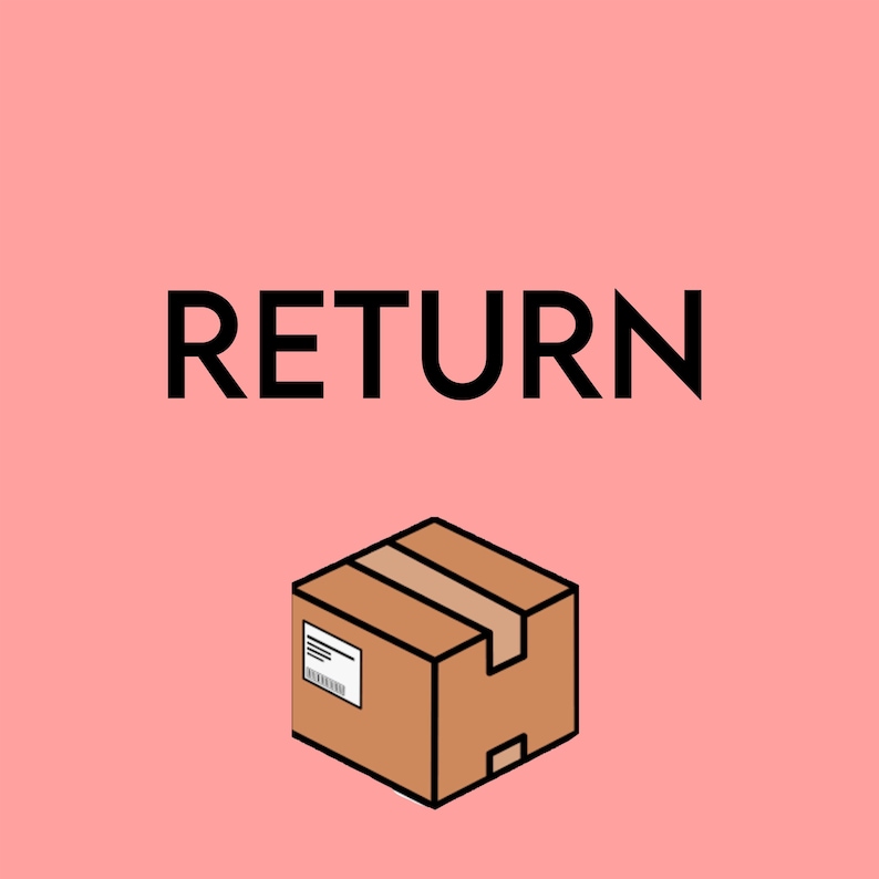 Pode incluir: Uma caixa de cart&atilde;o marrom com um r&oacute;tulo e a palavra "RETURN" em texto preto acima.