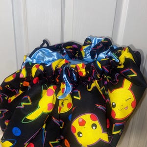 Satin Pikachu Bonnet Pokemon Reversible Sleep Bonnet main image 3