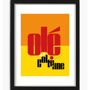 John Coltrane Ole Digital Download Print, Jazz Music Printable Wall Art, Vintage Music Poster, Retro Home Decor, Eclectic Print, Minimalist