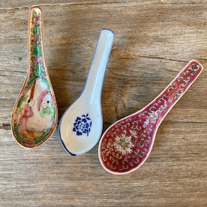 Vintage Porcelain Soup Spoon - Singles