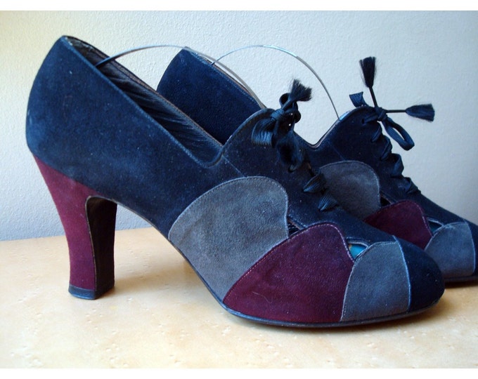 Vintage Suede Shoes From 1930 to 1940 Size 6 Paris Fashion - Etsy