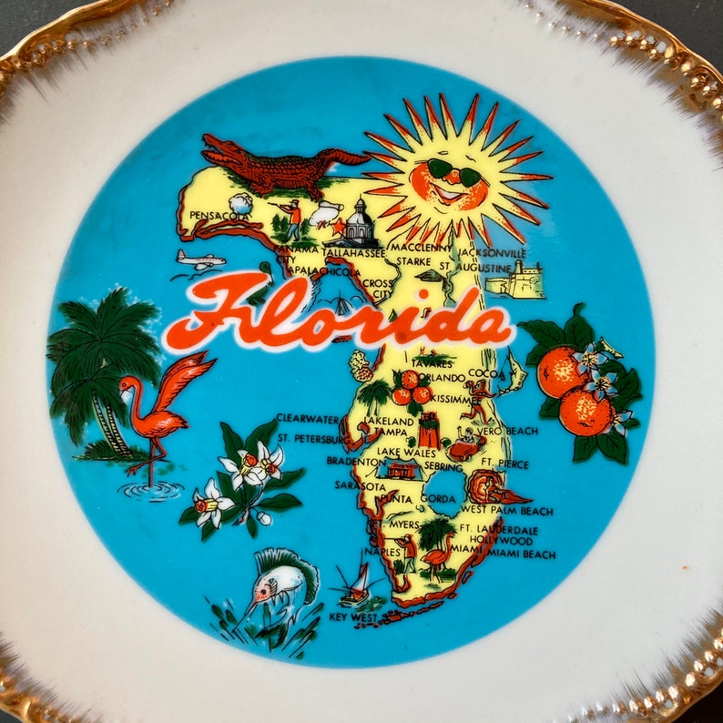 Florida Souvenir Plate Etsy