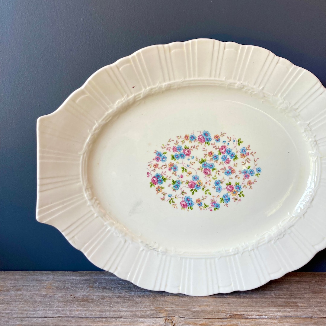 Chintz Pattern Pottery Large Platter Made in USA Etsy