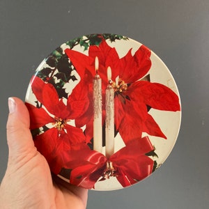 Vintage Poinsettia Tin - Christmas Tin