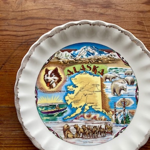 Souvenir-Teller aus Alaska - Husky-Teller