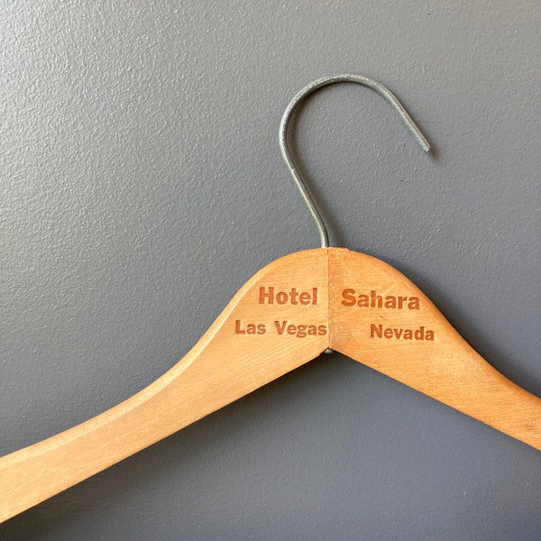 Vintage Las Vegas Hanger - Sahara Casino Wooden Hanger - Vintage Advertising