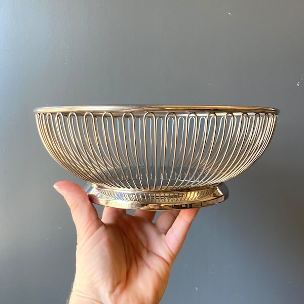 1977 Alessi Style Fruit Bowl - Open Wire Stainless